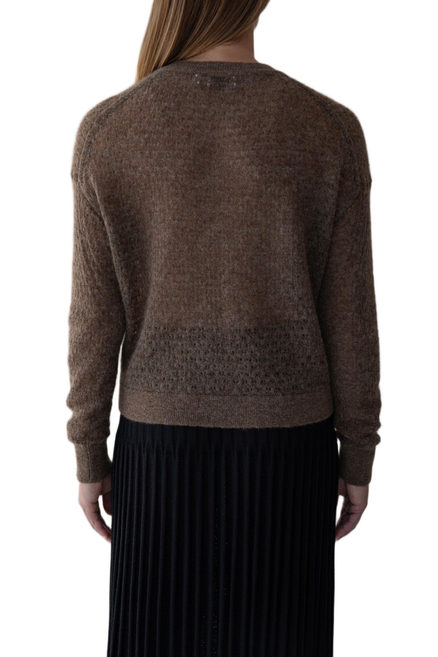 Women's Lacey Pointelle Pullover Sweater