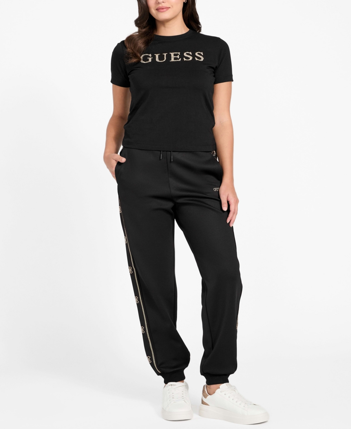 Guess Women's Octavia Round Neck T-shirt In Black