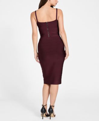 Women's Sleeveless Bow Valencia Bandage Bodycon Dress