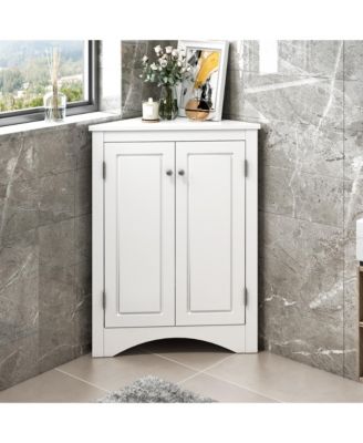 CASAINC 31.5"H MDF Adjustable Shelves, Kitchen/Home Freestanding Storage Triangle Corner Cabinet