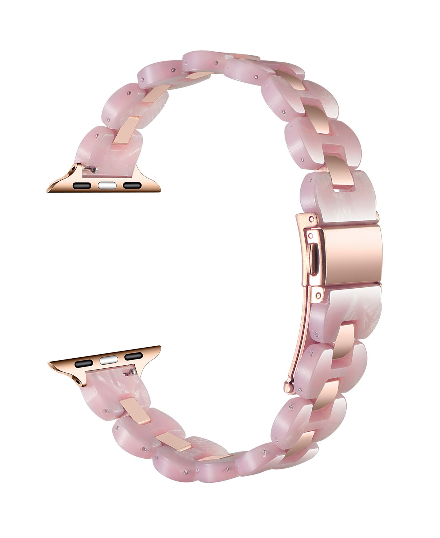 Женский ремешок для часов Posh Tech Aria Scalloped Resin Stainless Steel Band for Apple Watch, цвет: Черепаховый / Золотой, вариант 1 — фото 3