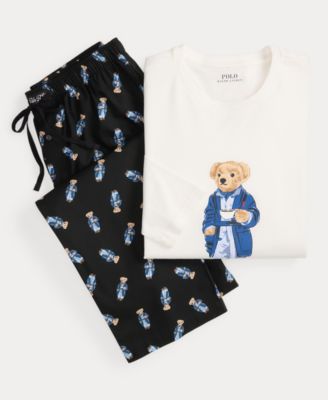 Men's Knit Long-Sleeve Crewneck T-Shirt and Pajama Pants, 2-Piece Set