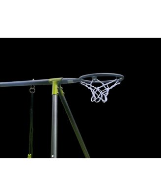 Boys Saucer Swingset with Mini Slide for Outdoor Play