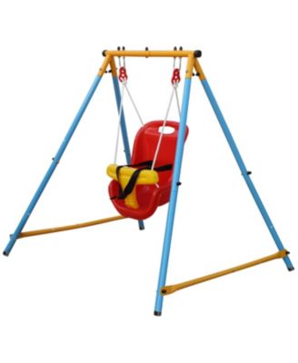 Boys Metal Swing Set with Safety Belt
