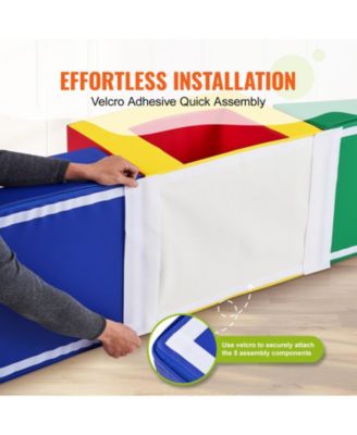 5-Piece Foam Toddler Climbing Playset with Ramp, Tunnel and Easy-Clean Design