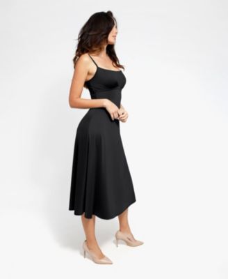 Women's Shapewear Built-In Sculpting A-Line Midi Slip Dress