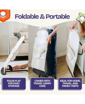 Kids Portable 2 in 1 Bouncer – Versatile Bouncer Chair Bouncer with Ergonomic Support to Use, Oatmeal