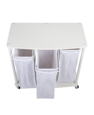 3-Bag Laundry Sorter, White