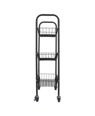 3-Tier Slim Storage Cart, Black