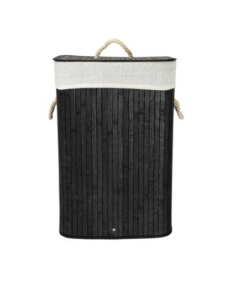 Bamboo Laundry Hamper with Rope Handles, 19-Gallons