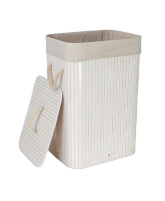 Bamboo Laundry Hamper with Rope Handles, 19-Gallons