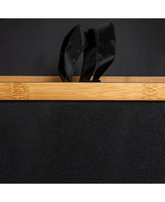 Sleek Laundry Hamper with Dual Mesh Liners and Lid, Black