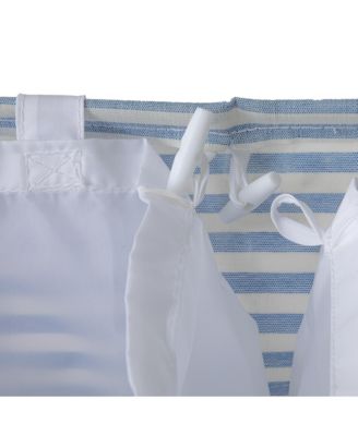 Rectangular Double Sorter with Handles, Blue and White Stripe