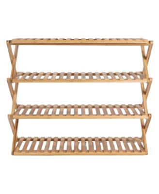 bamboo Folding Shoe Rack, Natural