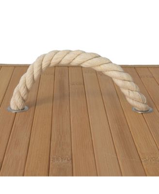 Bamboo Laundry Hamper with Rope Handles, 19-Gallons