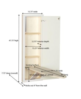 Ironing Board Cabinet, Unfinished Wood