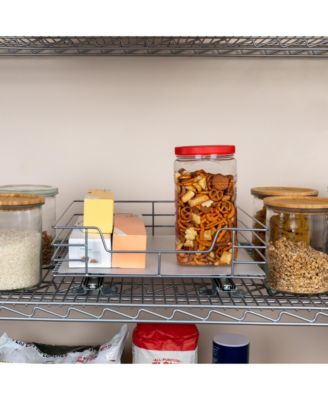 Glidez Steel Pull-Out Storage Organizer, 1-Tier Design, Brushed Silver