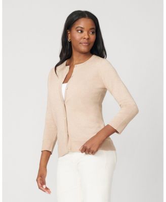 Women's Lurex Cardigan with Ribbed Trim
