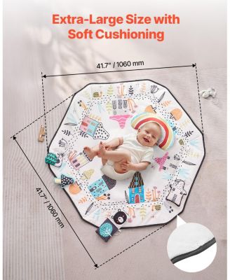 Baby Activity Gym Mat with 6 Hanging Toys for Tummy Time