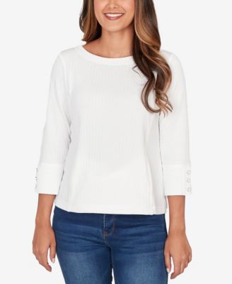 Petite Abstract Textured Pucker Knit Boxy Top