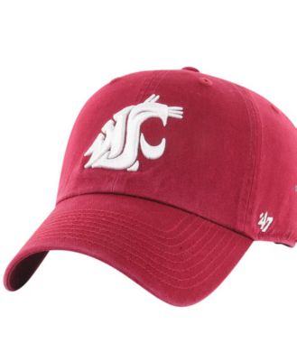 Men's Crimson Washington State Cougars Team Logo Washed Adjustable Hat