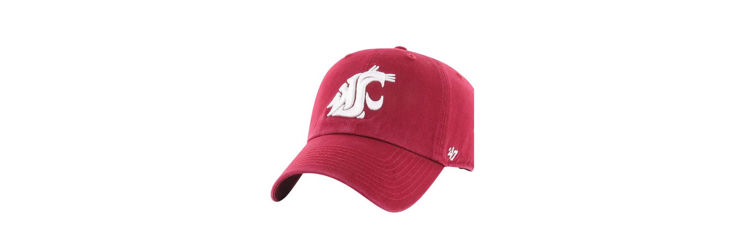 Men's Crimson Washington State Cougars Team Logo Washed Adjustable Hat