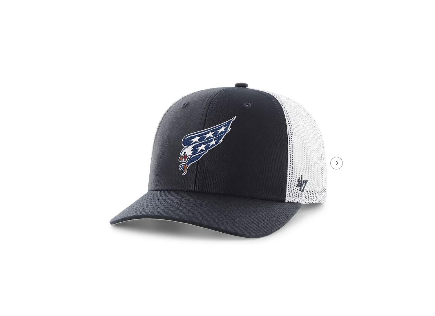 Men's Navy Washington Capitals Screaming Eagle Logo Trucker Adjustable Hat