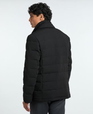 Men's Solid Quilted Puffer Blazer Jacket