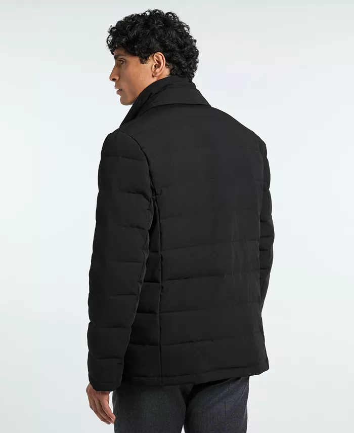 Men's Solid Quilted Puffer Blazer Jacket - thumbnail 10
