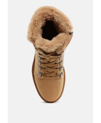 Womens Maranta Faux Fur Collar Ankle Boots