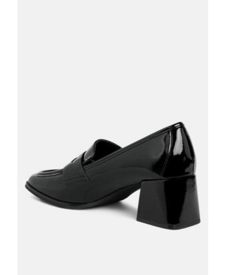 Womens Umdoni Penny Strap Block Heel Loafers