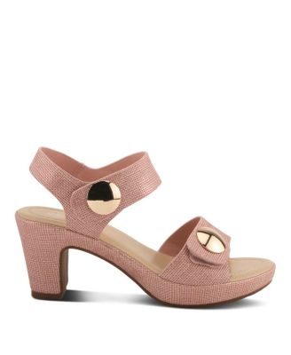 Women's DADE-WOVEN Textured Platform Sandals with Metallic Button Detail