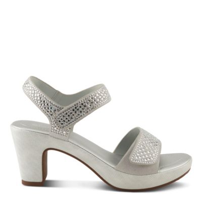 Women's Shine Crystal Strap Platform Heeled Sandals