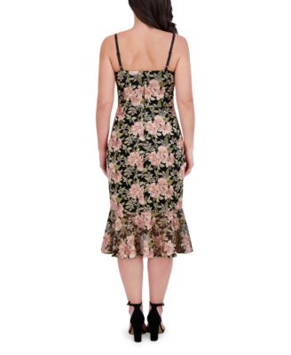 Women's Sleeveless Sweetheart Neck Midi Dress