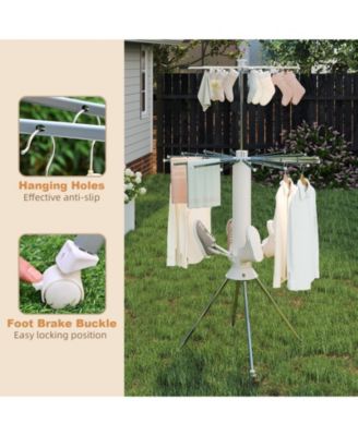 Foldable Clothes Drying Rack with Wheels, Double-Layer Heavy-Duty Laundry Stand for Indoor and Outdoor Use