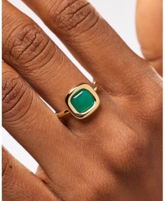 Statement Ring - Clara Ring Green Onyx