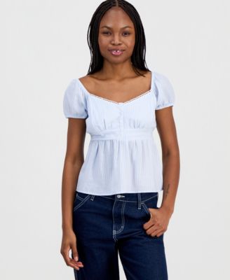 Juniors' Cotton Babydoll Top