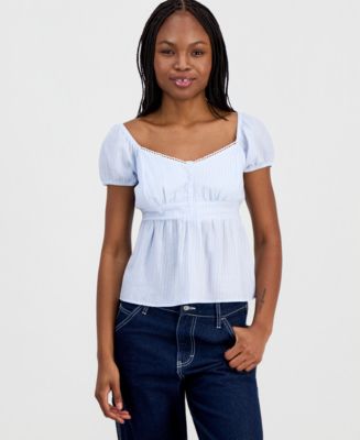 Madden Girl Juniors' Cotton Babydoll Top - Macy's