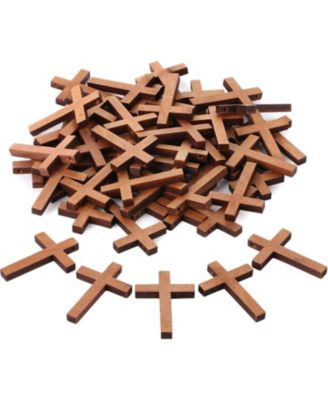Wooden Crosses, 1.2x1.75 Inches, 50 Pack, Small Wooden
