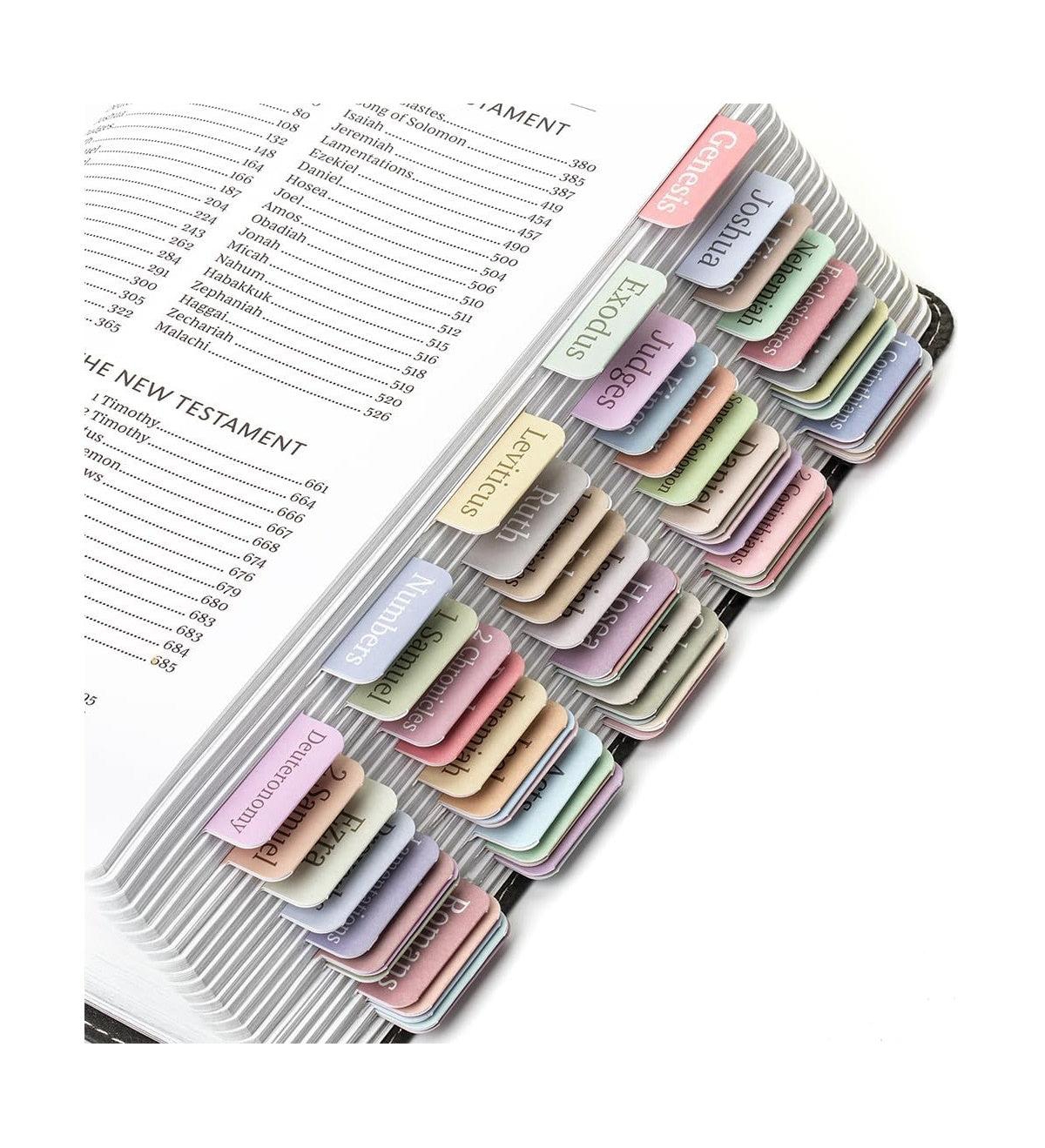 Mr. Pen Bible Tabs, 75 Tabs, Minimal Morandi, Laminated Bible Tabs