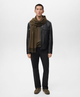 Men's Leather Pockets Jacket