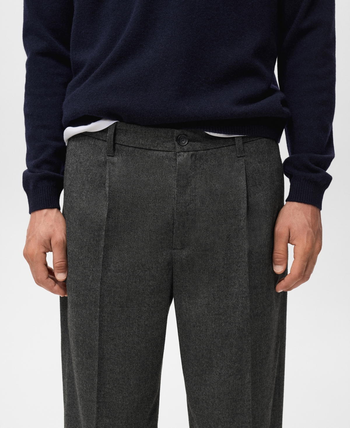 Mango Men's Regular-Fit Pleated Pants