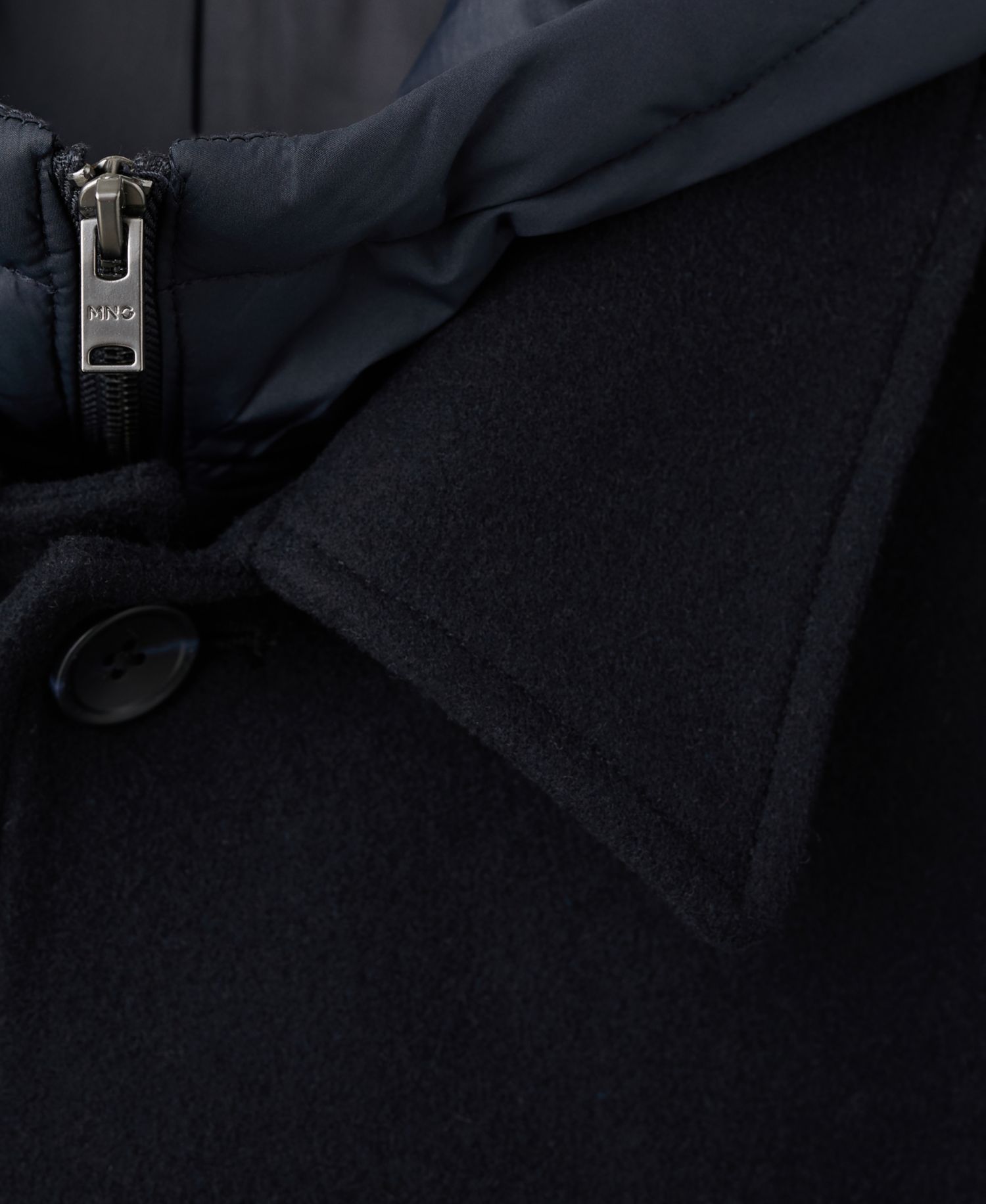 Men's Detachable Hood Wool Coat