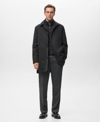 Men's Quilted Water-Repellent Trench Coat