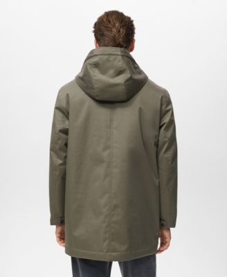 Men's Water-Repellent Hood Quilted Parka