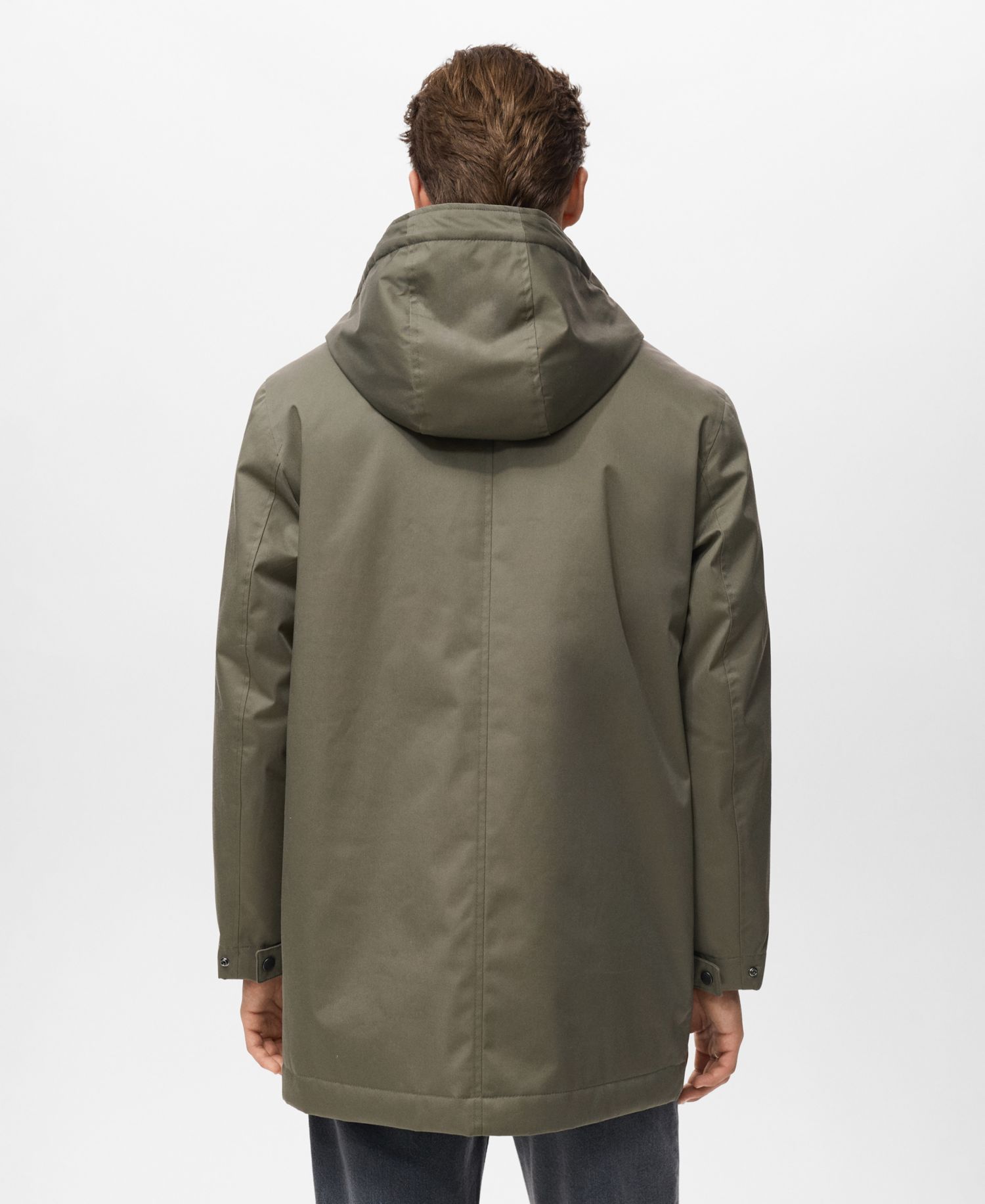Men's Water-Repellent Hood Quilted Parka