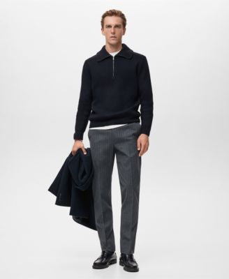 Men's Zip Collar Knitted Sweater