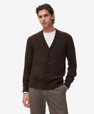 MANGO - Men's Knitted Wool Blend Cardigan