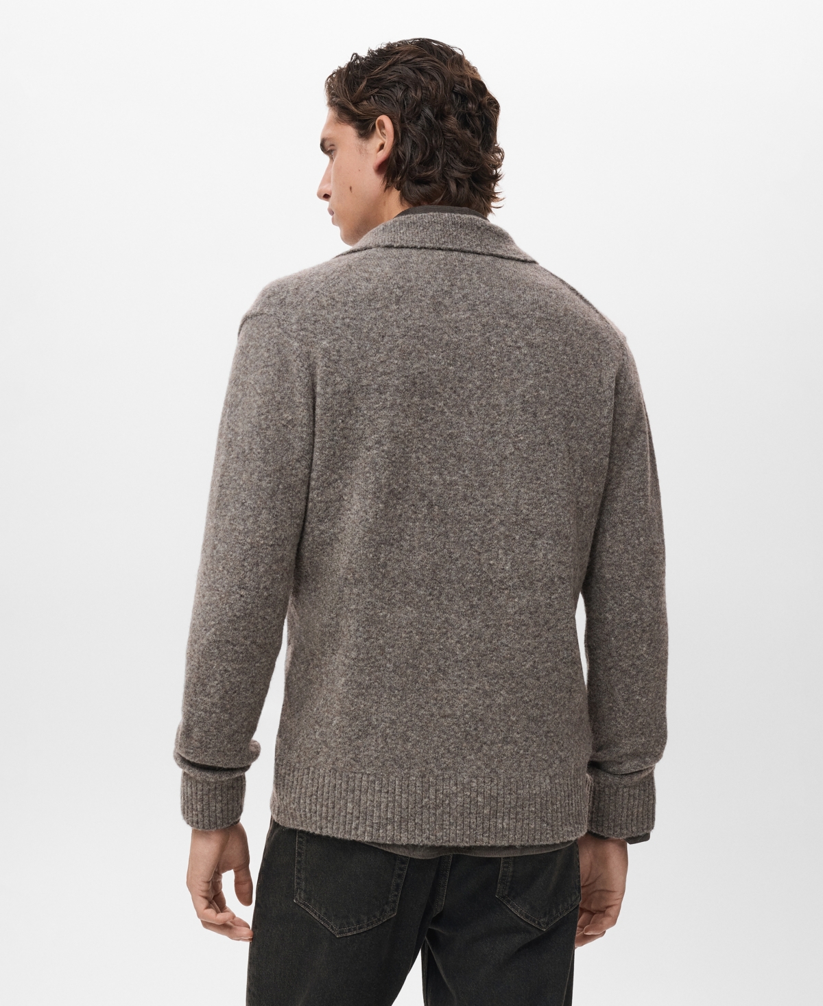 Mango Men's Knitted Wool Blend Cardigan