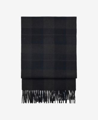 Men's Check Fringed Scarf